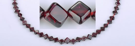 CGA11 15 inches 6*6mm rhombic garnet  gemstone beads Wholesale