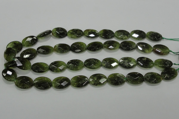 CGA110 15.5 inches 15*20mm faceted oval natural green garnet beads