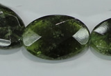 CGA112 15.5 inches 20*30mm faceted oval natural green garnet beads