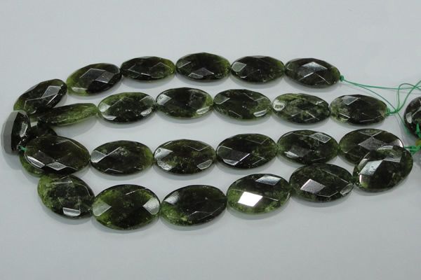 CGA112 15.5 inches 20*30mm faceted oval natural green garnet beads