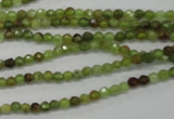 CGA121 15.5 inches 3mm faceted round natural green garnet beads