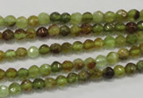 CGA122 15.5 inches 4mm faceted round natural green garnet beads