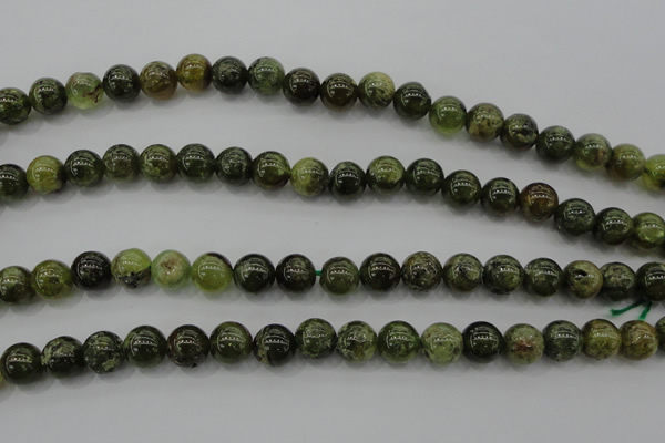 CGA132 15.5 inches 8mm round natural green garnet beads wholesale