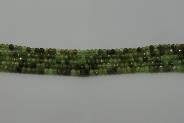 CGA145 15.5 inches 2.5*4mm faceted rondelle natural green garnet beads