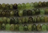 CGA146 15.5 inches 4*6mm faceted rondelle natural green garnet beads