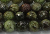 CGA149 15.5 inches 10mm faceted round natural green garnet beads