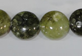 CGA215 15.5 inches 18mm flat round natural green garnet beads