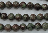 CGA302 15.5 inches 8mm round red green garnet gemstone beads