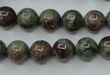 CGA305 15.5 inches 14mm round red green garnet gemstone beads