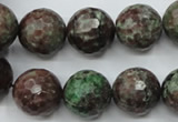 CGA317 15.5 inches 18mm faceted round red green garnet gemstone beads