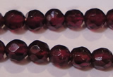 CGA361 14 inches 4mm faceted round natural red garnet beads wholesale