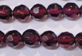 CGA362 14 inches 5mm faceted round natural red garnet beads wholesale