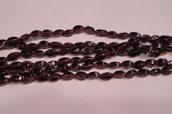 CGA376 15 inches 3*7mm twisted rice natural red garnet beads wholesale