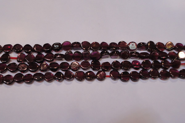 CGA382 15 inches 5mm coin natural red garnet beads wholesale