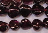 CGA392 15 inches 7*7mm heart natural red garnet beads wholesale