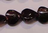 CGA393 15 inches 8*8mm heart natural red garnet beads wholesale