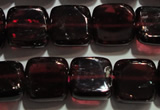 CGA401 15.5 inches 8*8mm square natural red garnet beads wholesale