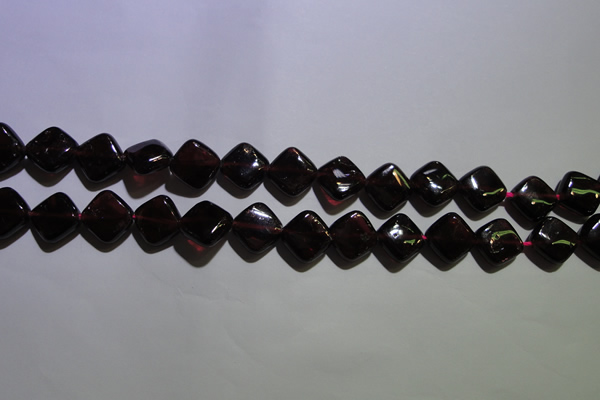 CGA409 15.5 inches 10*10mm diamond natural red garnet beads wholesale