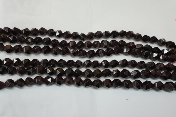 CGA450 15.5 inches 6mm faceted nuggets natural red garnet beads