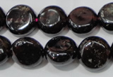 CGA467 15.5 inches 10mm coin natural red garnet beads wholesale