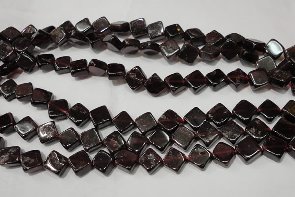 CGA472 15.5 inches 8*8mm diamond natural red garnet beads