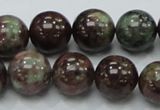 CGA52 15.5 inches 14mm round red green garnet gemstone beads