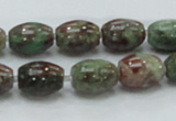 CGA53 15.5 inches 10*14mm drum red green garnet gemstone beads