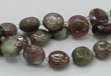 CGA58 15.5 inches 10mm flat round red green garnet gemstone beads