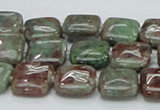 CGA63 15.5 inches 12*12mm square red green garnet gemstone beads