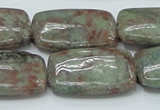 CGA64 15.5 inches 20*30mm rectangle red green garnet gemstone beads