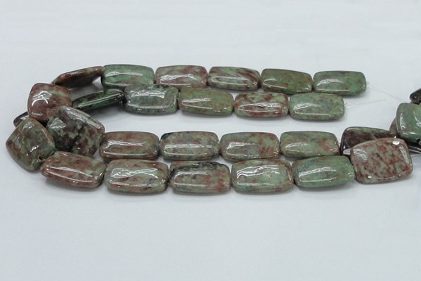 CGA64 15.5 inches 20*30mm rectangle red green garnet gemstone beads