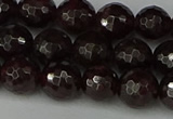 CGA663 15.5 inches 8mm faceted round red garnet beads wholesale