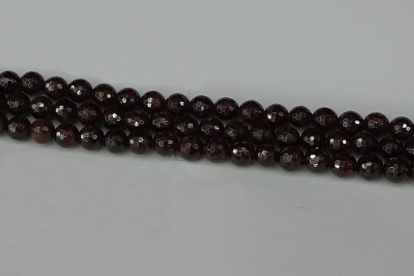 CGA663 15.5 inches 8mm faceted round red garnet beads wholesale