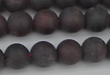 CGA672 15.5 inches 8mm round matte red garnet beads wholesale