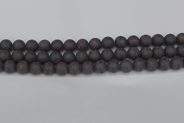 CGA673 15.5 inches 10mm round matte red garnet beads wholesale