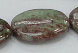 CGA68 15.5 inches 30*40mm oval red green garnet gemstone beads