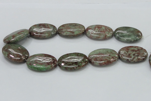 CGA68 15.5 inches 30*40mm oval red green garnet gemstone beads