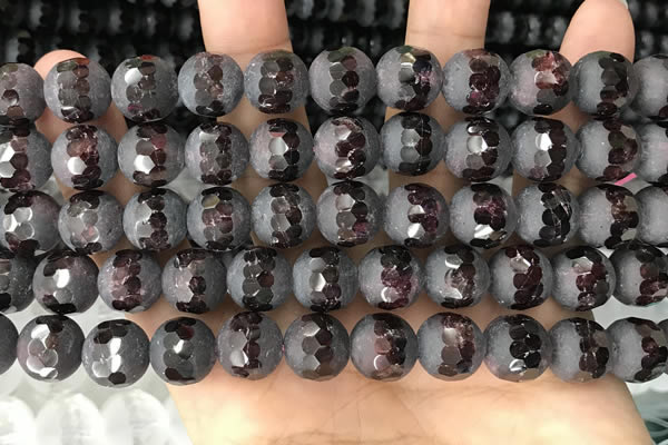 CGA691 15.5 inches 10mm faceted round red garnet beads