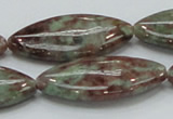 CGA70 15.5 inches 20*40mm horse eye red green garnet gemstone beads