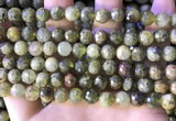 CGA706 15.5 inches 8mm faceted round green garnet beads