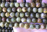 CGA708 15.5 inches 12mm faceted round green garnet beads