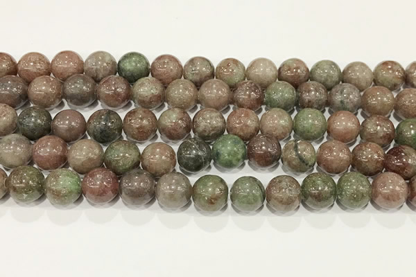 CGA718 15.5 inches 10mm round Chinese red & green garnet beads