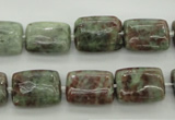 CGA74 15.5 inches 10*14mm rectangle red green garnet gemstone beads