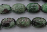 CGA85 15.5 inches 13*18mm egg-shaped red green garnet gemstone beads