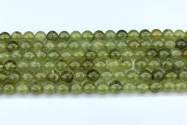 CGA851 15 inches 8mm round green garnet beads