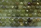 CGA856 15 inches 4mm faceted round green garnet beads