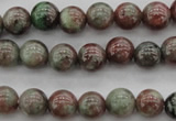 CGA87 15.5 inches 6mm round red green garnet gemstone beads