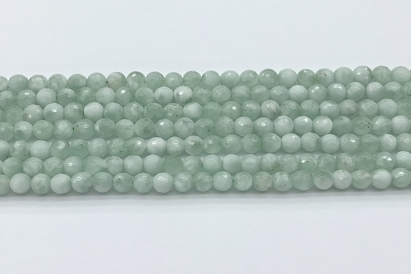 CGA910 15.5 inches 4mm faceted round green angel skin beads wholesale