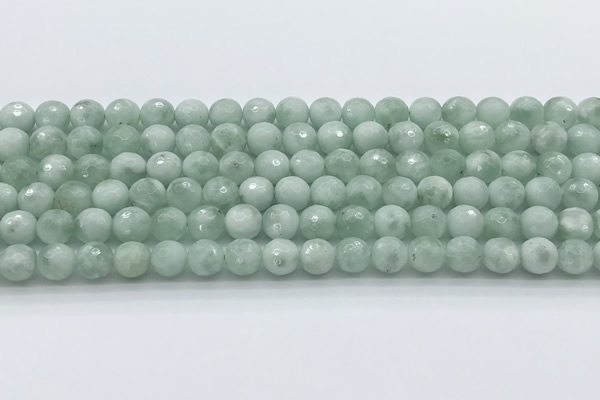 CGA912 15.5 inches 8mm faceted round green angel skin beads wholesale