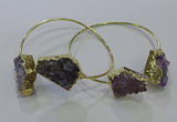 CGB1028 15*20mm - 20*25mm freeform druzy amethyst bangles